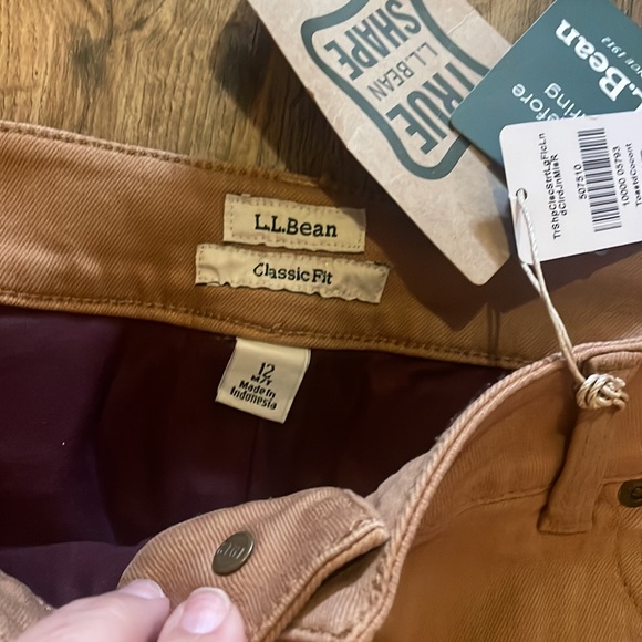 LL Bean True Shape Classic Straight Leg Sz 12 Tall - Picture 2 of 5